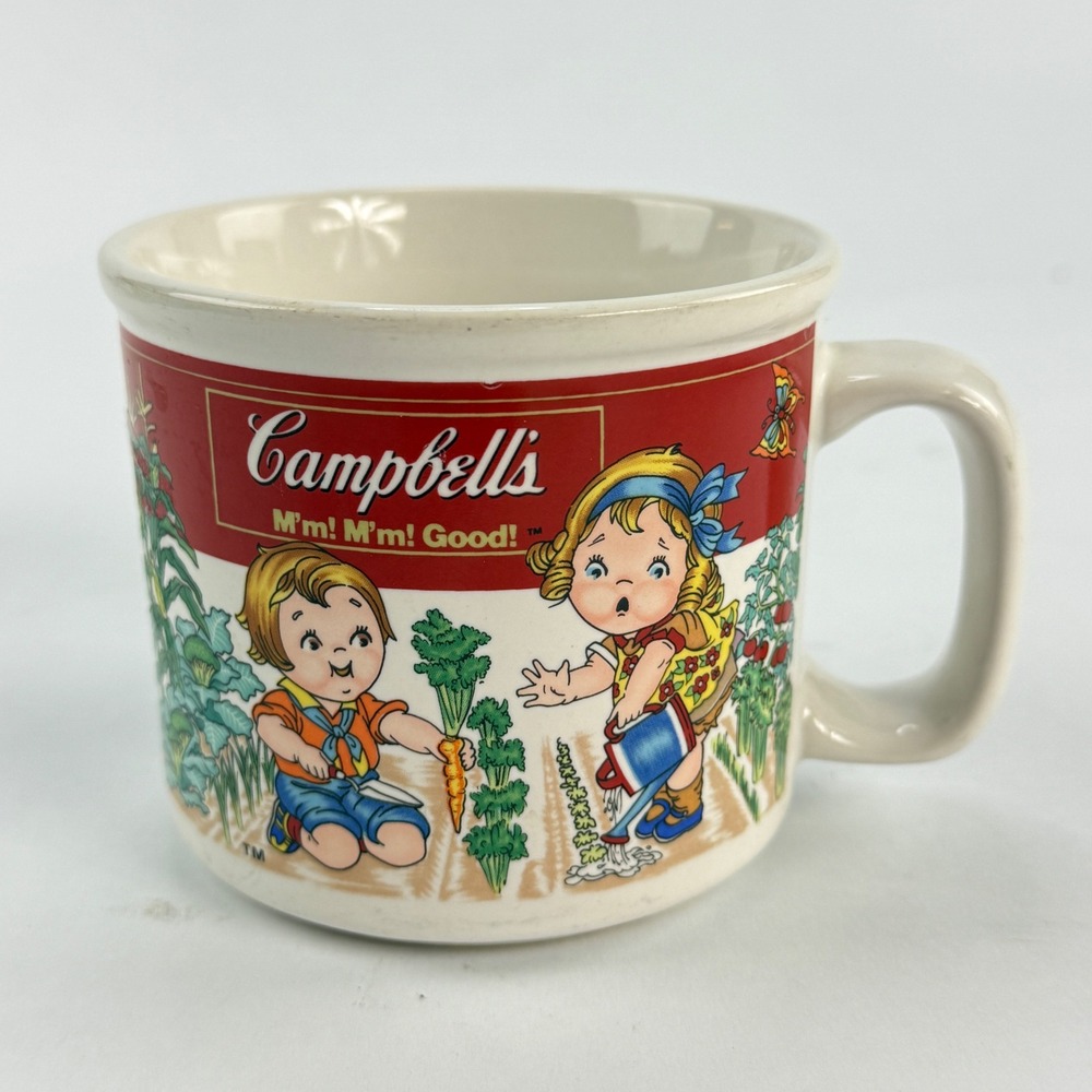 Vintage 1993 Campbell's‎ Soup Mug Westwood Campbell's Kids Gardening Red White - Picture 2 of 4